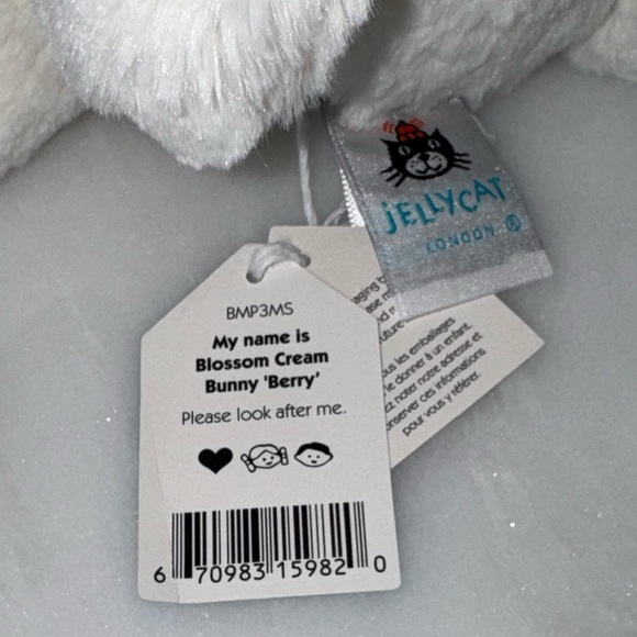 Jellycat Blossom Cream Bunny- Berry Medium - Picture 3 of 3